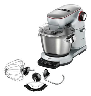 Bosch Küchenmaschine OptiMUM, 3 Automatikprogramme, Edelstahl-Schüssel 5,5 L, spülmaschinenfest, integrierte Waage, Timer, Profi-Knethaken, besen, 7 Stufen,