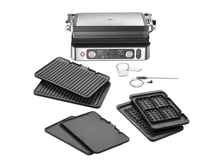 Braun MultiGrill 9 CG 9167, Kontaktgrill mit Grill-, Flach- und Waffelplatten und Temperaturfühler, Grillpositionen: Kontakt, Ofen, Spülmaschinenfeste Platt
