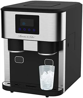 Rosenstein & Söhne Crushed Ice Maschine: Profi-Eiswürfelmaschine mit Crushed Ice & Kaltwasser, XXL-Touchdisplay (Eis Maschine, Eiswürfel und, Kühl)