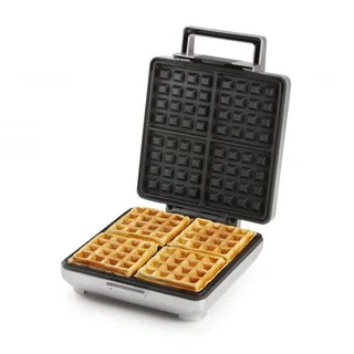 Domo DO9250W Waffeleisen - Für 4 Quadratische Waffeln - 1600W - Antihaftbeschichtung - Silber