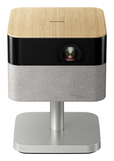 Epson Lifestudio Flex EF-72 tragbarer 4K Smart-Projektor mit Sound by Bose, Google TV und verstellbarem Stand, Eiche