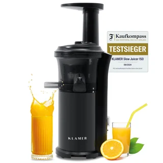 KLAMER Slow Juicer Gemüse und Obst, Entsafter mit maximaler Saftausbeute