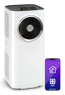 Klarstein Klimagerät Kraftwerk Smart mobile Klimaanlage, 12000 BTU leise mit App bis zu 56 m² Klimagerät mobil mit Timer