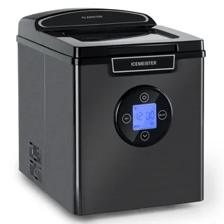 Klarstein Icemeister 2G Eiswürfelmaschine, 12 kg/24 h, Produktion in 6-10 Minuten, 3 Eiswürfelgrößen, 1,8 l Wassertank, LCD-Display, Eiswürfelmaschine, Edelstah
