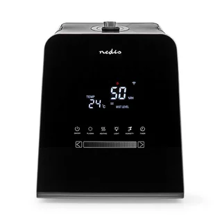 Nedis Luftbefeuchter Smarter 5.5L Ultraschallbefeuchter App 110W Hygrometer Aroma Timer, Ultraschall-Luftbefeuchter / Raumbefeuchter mit Warmnebel
