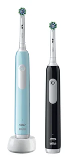 Oral-B PRO Series 1 CrossAction Duo black/caribbean blue + 2. Handstück + 2 Aufsteckbürsten