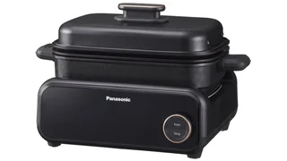 Panasonic NF-GM400 4-in-1 Elektro-Multikocher, Elektro Tischgrill, Braten, Slow Cook, BBQ, Dämpfen, Sautieren, 1400W, 40–250°C, 9 Auto-Modi, 4 Antihaftplatten,