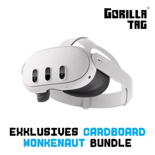 Meta Quest 3 512 GB | VR-Headset – 30 % höhere Auflösung – Doppelte Grafikleistung – Virtual Reality ohne Kabel – Gorilla Tag Cardboard Monkenaut Bundle – Amazon