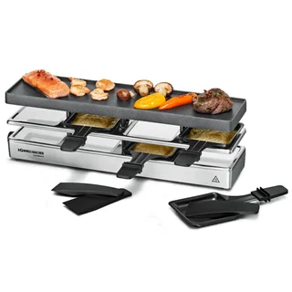 Rommelsbacher RC 800 Raclette-Grill fun for 4 (Tischgrill, für 4 Personen, erweiterbar, Parkdeck, Alu-Druckguss-Grillplatte mit Xylan Plus Antihaftbeschichtung, 730