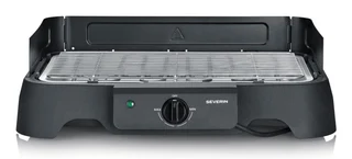 Severin Elektrogrill PG 8593, 2000 W, Edelstahl-Grillrost, Tischgrill 200°C, wenig Rauch, In-&Outdoor, 2000W