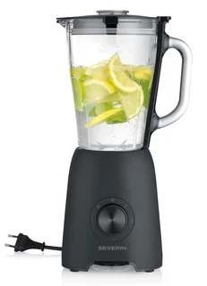 Severin Standmixer, Smoothie Maker, Blender elektrisch, 1,5L, 2 Stufen, Impulsfunktion, spülmaschinengeeignete Teile, Edelstahlmesser, inkl. to go Behälter un