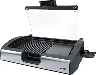 Steba VG 200 BBQ Tischgrill mit Glasdeckel, Grillfläche 29 x 40cm, 2200W