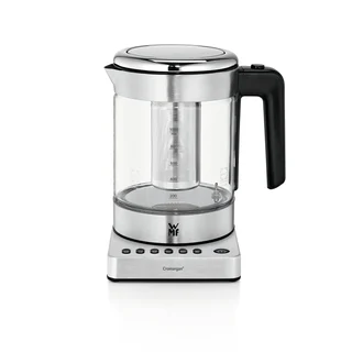 WMF Küchenminis 2 in 1 Vario Wasserkocher mit Temperatureinstellung, 1,0l, 1900 W, Teekocher Glas mit Teebeutelhalter und Sieb