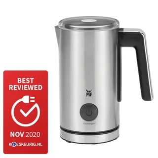 WMF Stelio Milchaufschäumer elektrisch, 500 Watt, 150-250 ml, Antihaftbeschichtung, kabellos, für Milchschaum heiss und kalt, heiße Schokolade, cromargan