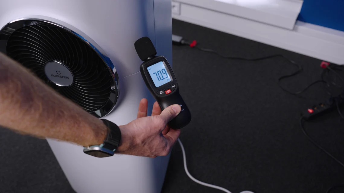 Ganz schön laut: Mit bis zu 70 dB ist Klarsteins Lautstärke nicht gerade dezent.